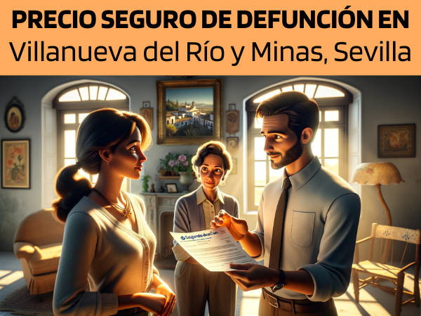 Imagen realista y panorámica al estilo Pixar que muestra a un atractivo y honesto agente de seguros de 36 años, con rasgos andaluces, explicando una póliza de seguros de vida y entregando un presupuesto a una atractiva pareja de unos 38 años, también con rasgos andaluces. Están en su casa de Villanueva del Río y Minas, Sevilla, España. El escenario refleja una típica casa andaluza, con un ambiente cálido y acogedor, que incorpora elementos de decoración tradicional y moderna. La luz del sol se filtra por las ventanas, iluminando la estancia y proyectando un suave resplandor sobre los rostros de los individuos. El agente presenta un documento en el que figura la URL https://www.segurodedefuncion.com/. La pareja parece atenta y pensativa, considerando los detalles de la póliza que se está discutiendo. La imagen capta un momento de confianza y toma de decisiones con la cultura andaluza como telón de fondo.