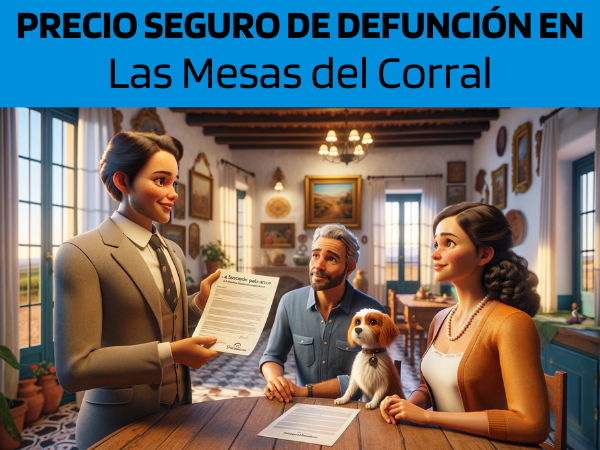 Una imagen hiperrealista y panorámica al estilo Pixar que muestra a una atractiva y honesta agente de seguros de entre 28 y 37 años, con rasgos andaluces, explicando una póliza de seguro de vida y entregando un presupuesto a un atractivo matrimonio de entre 30 y 50 años, también con Rasgos andaluces. Se encuentran en su acogedora casa en Las Mesas del Corral, una pedanía de Jerez de la Frontera, Cádiz. Junto a ellos está su adorable perro, añadiendo un elemento conmovedor a la escena. El ambiente del hogar está lleno de decoración cálida y acogedora, que refleja el encanto tradicional andaluz. El agente, haciendo gala de profesionalismo y calidez, presenta un documento que incluye sutilmente la URL https://www.segurodedefuncion.com/. La pareja, comprometida y pensativa, escucha atentamente, capturando un momento de importante toma de decisiones familiares dentro del hermoso y culturalmente rico entorno de su hogar.