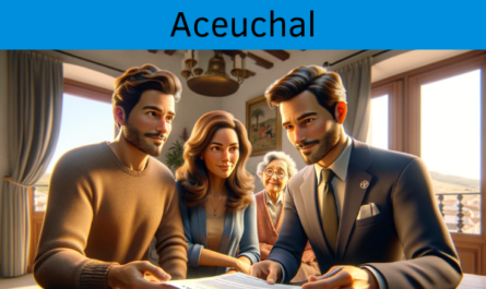 Una imagen hiperrealista y panorámica al estilo Pixar que muestra a un atractivo y honesto agente de seguros, de unos 34 años, con rasgos andaluces, explicando una póliza de seguro de vida y entregando un presupuesto a una atractiva pareja, de entre 35 y 45 años, también de origen andaluz. características. Están en su acogedora casa en Aceuchal, Badajoz, España. Junto a ellos está su adorable abuela, añadiendo un toque conmovedor a la escena. El ambiente del hogar es cálido y acogedor, lo que refleja el encanto cultural y arquitectónico único de Acedera. El agente, haciendo gala de profesionalidad y confianza, presenta un documento con la URL https://www.segurodedefuncion.com/ sutilmente incluida. La pareja, junto con su abuela, parece comprometida y pensativa, lo que genera un momento de importante toma de decisiones familiares.